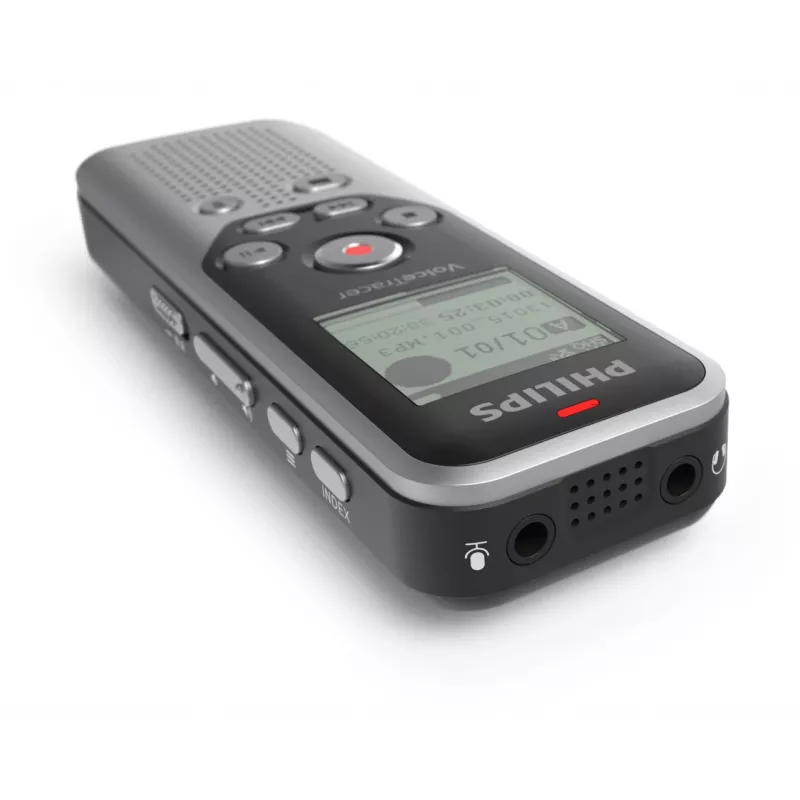 Dyktafon Philips DVT1250 z pamięcią wewnętrzną i kartą flash, czarny, szary