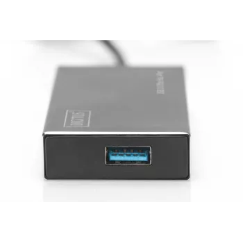 DIGITUS USB 3.0 Hub, 4-port Z zasilaczem 5V/2A Obudowa aluminiowa