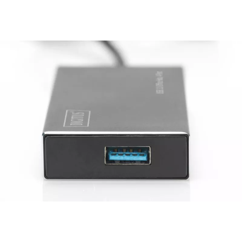 DIGITUS USB 3.0 Hub, 4-port Z zasilaczem 5V/2A Obudowa aluminiowa