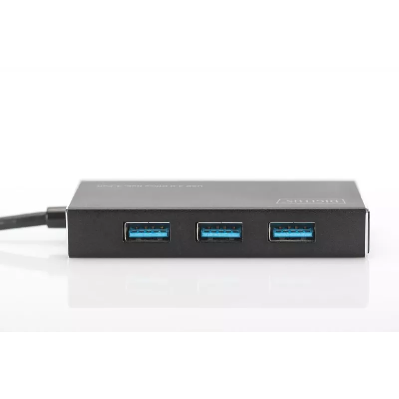 DIGITUS USB 3.0 Hub, 4-port Z zasilaczem 5V/2A Obudowa aluminiowa