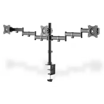 DIGITUS Triple Monitor Desk clamp mount, Czarny 90degree Swivel,45degree Tilt,rotate 360degree,15-27in TFT, max load 3x8Kg,VESA max100x100