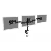 DIGITUS Triple Monitor Desk clamp mount, Czarny 90degree Swivel,45degree Tilt,rotate 360degree,15-27in TFT, max load 3x8Kg,VESA max100x100