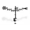 DIGITUS Triple Monitor Desk clamp mount, Czarny 90degree Swivel,45degree Tilt,rotate 360degree,15-27in TFT, max load 3x8Kg,VESA max100x100