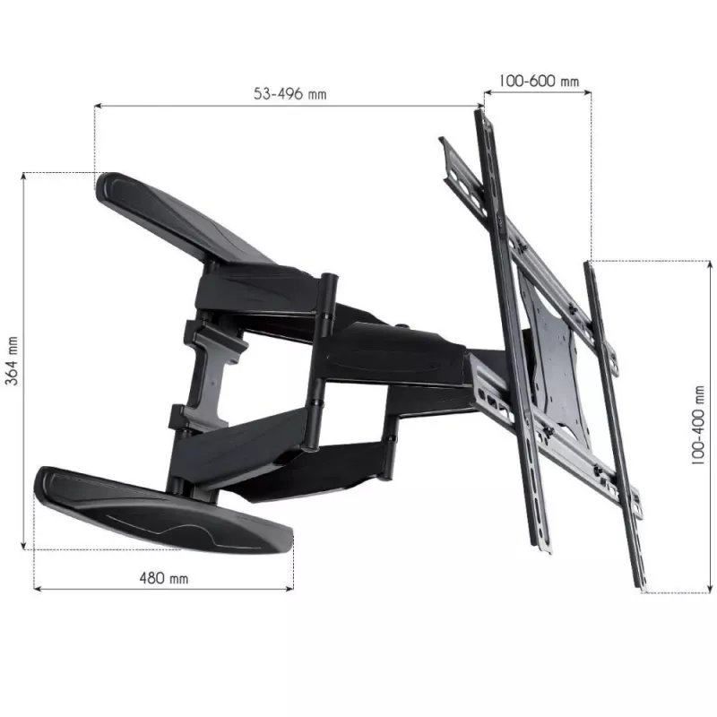 Techly 40-80 Ultra cienki Full Motion Uchwyt ścienny do telewizora LCD Czarny” ICA-PLB 172L