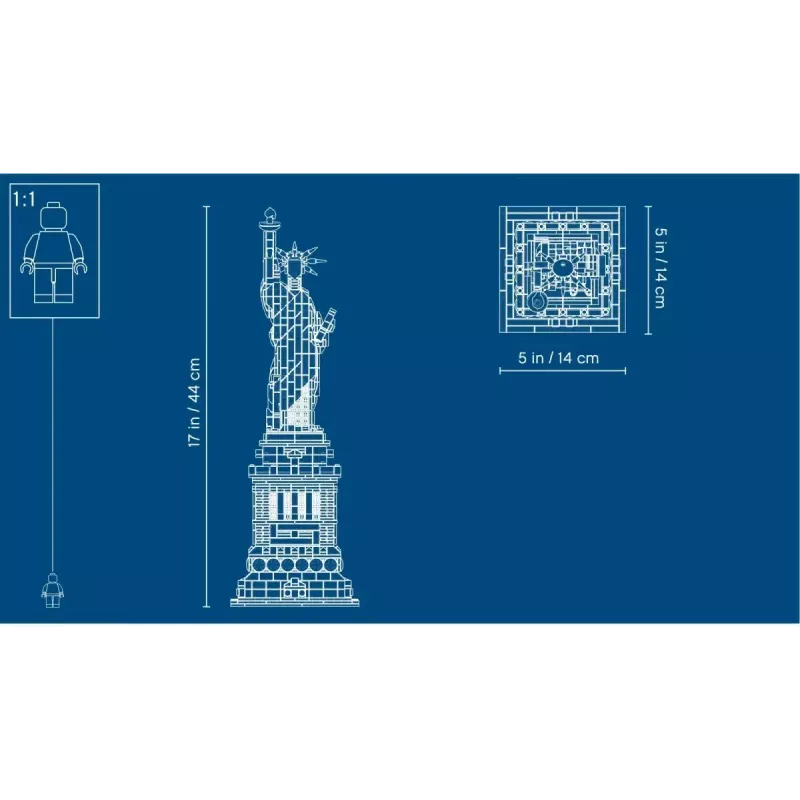 Zestaw konstrukcyjny LEGO Architecture Statua Wolności 21042 — 1685 elementów, szczegółowy model Statuy Wolności