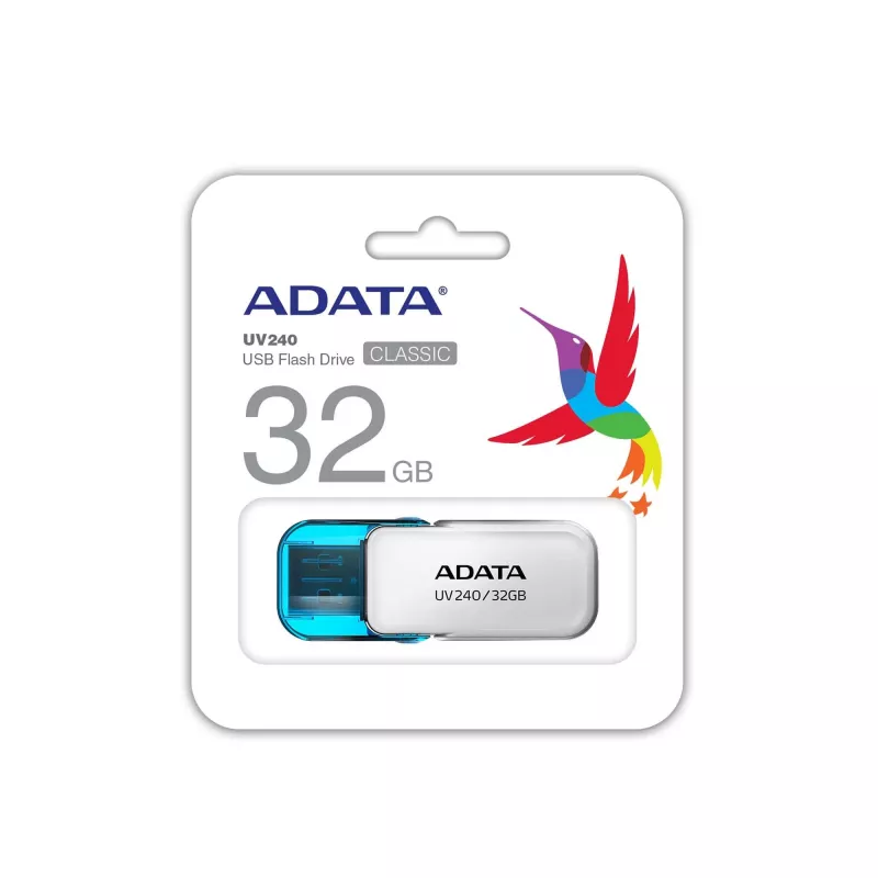Pamięć USB ADATA UV240 32 GB USB Type-A 2.0, biała, obudowa z nakładką