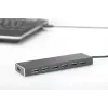 Koncentrator USB 3.0 DIGITUS, 7 portów, zasilacz 5V/3,5A, obudowa aluminiowa
