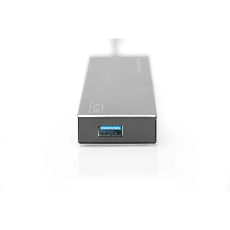 Koncentrator USB 3.0 DIGITUS, 7 portów, zasilacz 5V/3,5A, obudowa aluminiowa