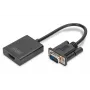 Konwerter DIGITUS VGA na HDMI + Audio (3.5 mm) Full HD (1080p), kabel o długości 15 cm, czarny