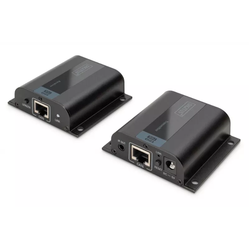 Zestaw przedłużacza HDMI DIGITUS, 50 m przez kabel sieciowy (CAT6/6a/7), EDID, 1x wyjście pętli HDMI, FHD 1080p