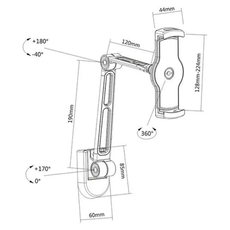 Techly ICA-TBL 2802 uchwyt Uchwyt pasywny Tablet/UMPC Czarny