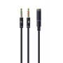 Adapter audio Gembird CCA-418M, gniazdo 3,5 mm na 2 × wtyk 3,5 mm, 0,2 m, czarny