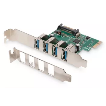 DIGITUS USB 3.0, 4 Porty, karta dodatkowa PCI-e 4 porty A/F zewnętrzne, chipset VL805
