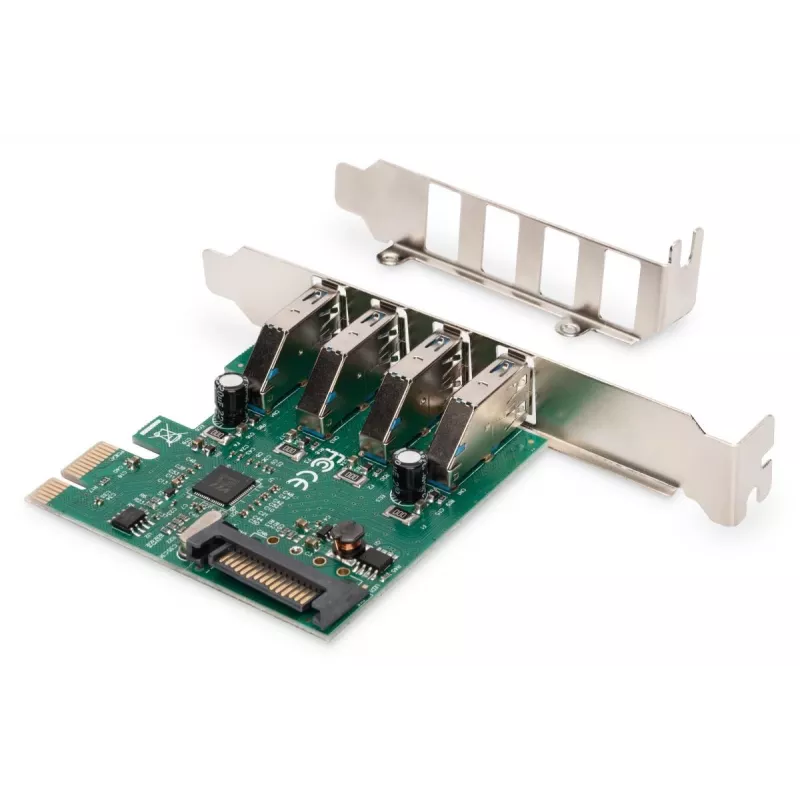 DIGITUS USB 3.0, 4 Porty, karta dodatkowa PCI-e 4 porty A/F zewnętrzne, chipset VL805