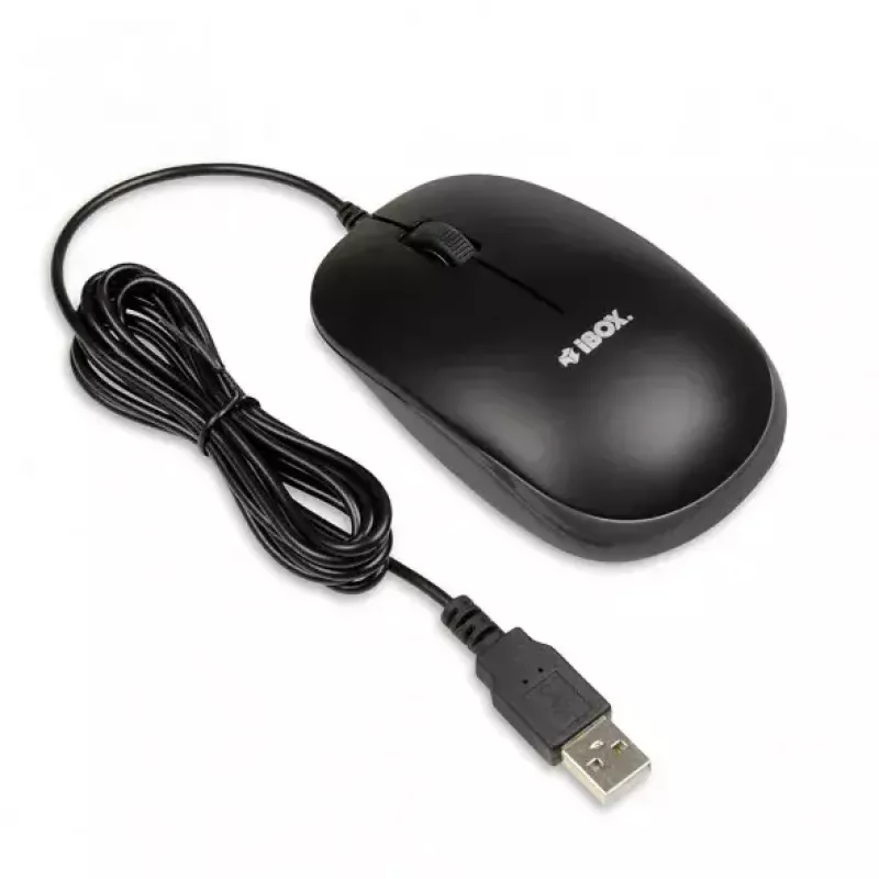 Zestaw przewodowej klawiatury i myszy IBOX IKMS606 — pełnowymiarowa klawiatura QWERTY UK English, USB, czarna, mysz 800 DPI