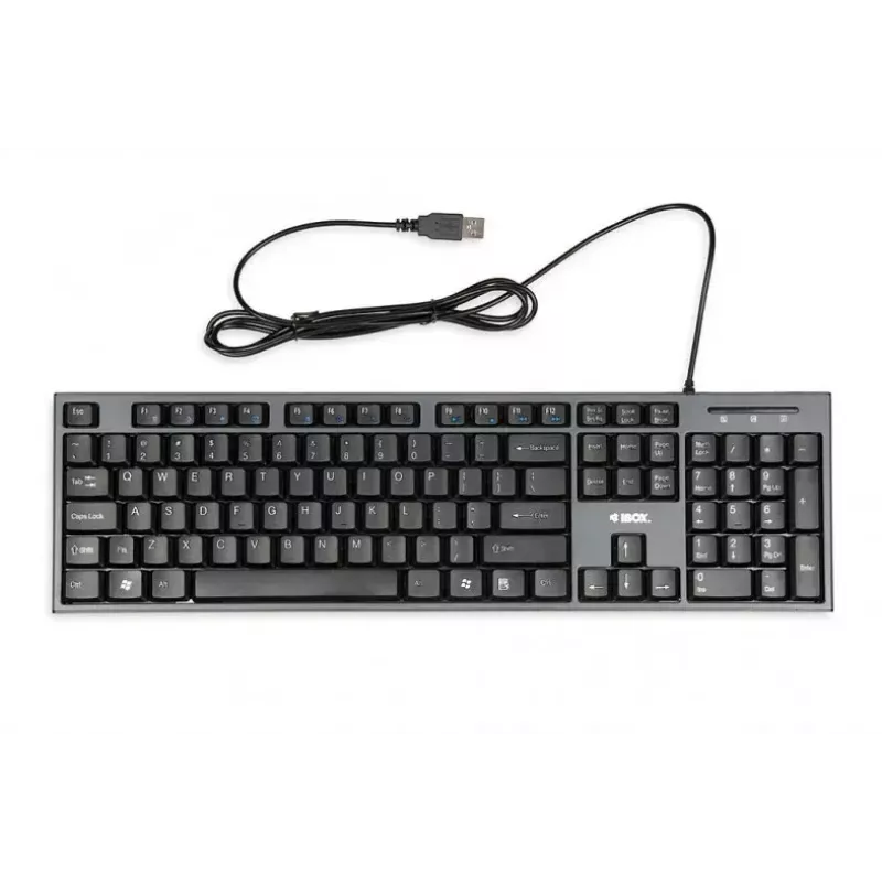 Zestaw przewodowej klawiatury i myszy IBOX IKMS606 — pełnowymiarowa klawiatura QWERTY UK English, USB, czarna, mysz 800 DPI
