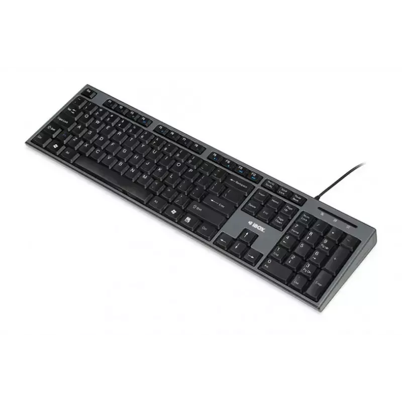 Zestaw przewodowej klawiatury i myszy IBOX IKMS606 — pełnowymiarowa klawiatura QWERTY UK English, USB, czarna, mysz 800 DPI