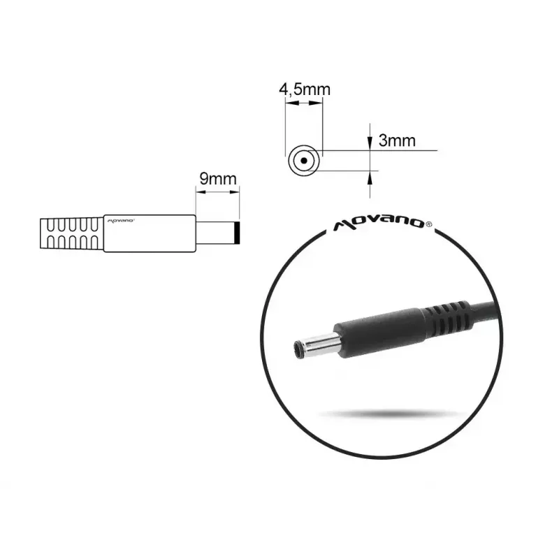 Zasilacz MITSU 5ZM018 19,5V 3,34A z wtyczką 4,5×3,0 mm do Dell