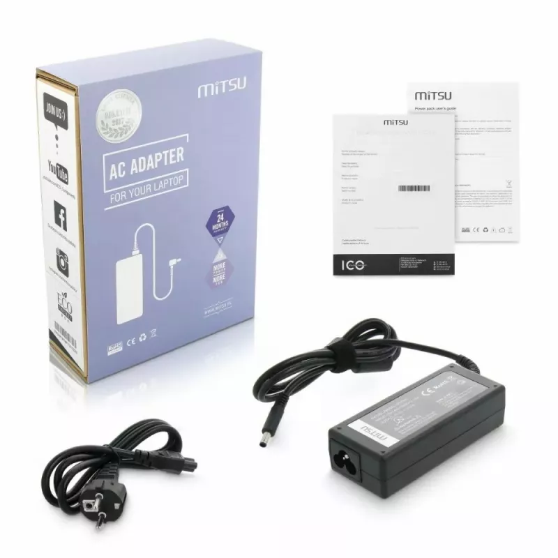 Zasilacz MITSU 5ZM018 19,5V 3,34A z wtyczką 4,5×3,0 mm do Dell
