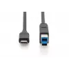 Kabel połączeniowy DIGITUS ASSMANN USB Type-C, typ C na B M/M, 2 m 3 A, 5 GB wersja 3.0 czarny