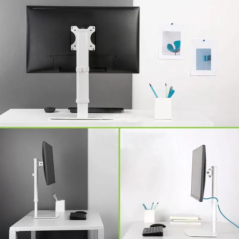Uchwyt/stojak na monitor Techly ICA-LCD 260 68,6 cm (27 cali) Biurkowy Biały