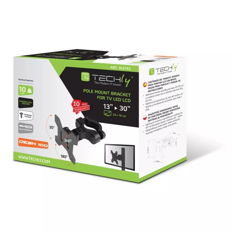Techly ICALCD100BK Biurko Czarny