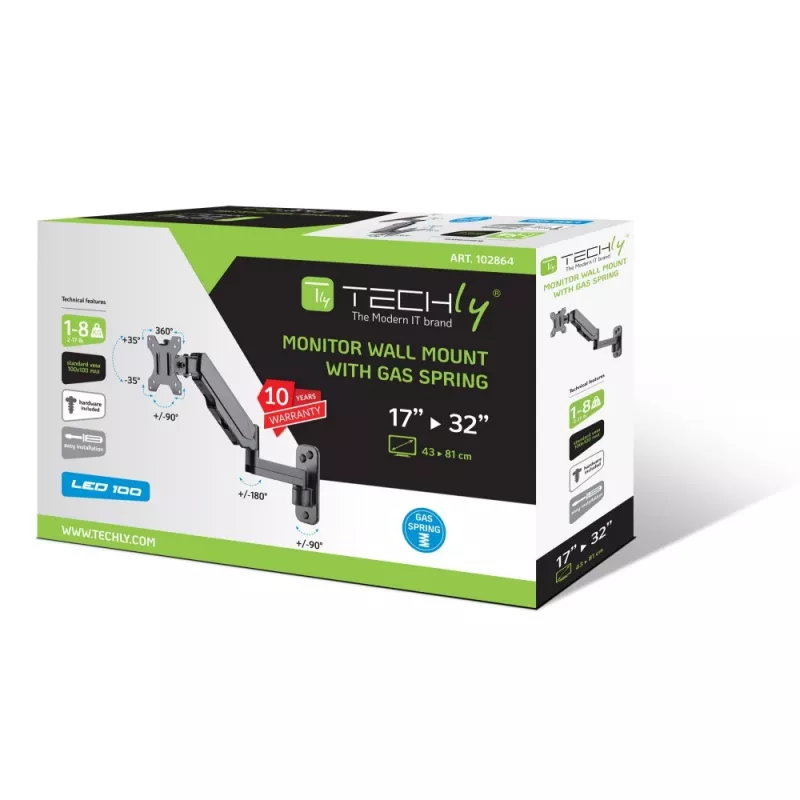 Uchwyt/podstawa pod telewizor Techly ICA-LCD G112 81.3 cm (32 cale) Czarny