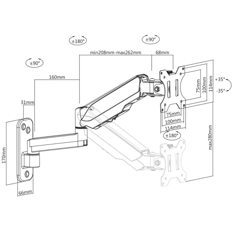 Uchwyt/podstawa pod telewizor Techly ICA-LCD G112 81.3 cm (32 cale) Czarny