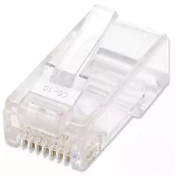 Intellinet Wtyki modułowe RJ45, Cat5e, UTP, 3-zębowe, do drutu pełnego, styki pozłacane 15 µm, opakowanie 100 szt.