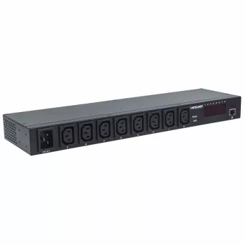 Intellinet 19 inch inteligentny PDU 8-portowy, 19 inch do montażu w szafie rack, inteligentny rozdzielacz zasilania C13; monitoruje moc, temperaturę i wilgotność
