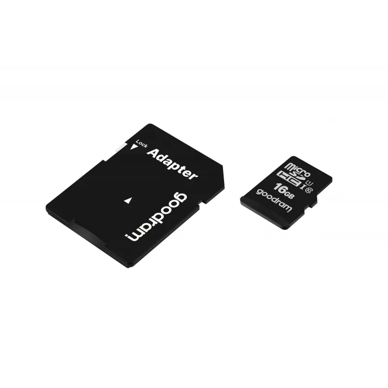 Karta pamięci MicroSDHC GOODRAM 16 GB Class 10 UHS-I (U1), odczyt 100 MB/s, zapis 10 MB/s, odporna na magnesy, z adapterem SD