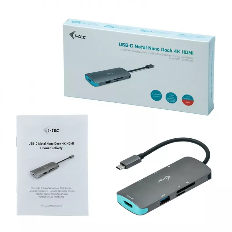 Stacja dokująca i-tec Metal USB-C Nano Dock 4K HDMI + Power Delivery 100 W