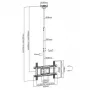 Uchwyt sufitowy MACLEAN MC-803 do monitorów LED/LCD 23–100 cali do 50 kg VESA 600×400