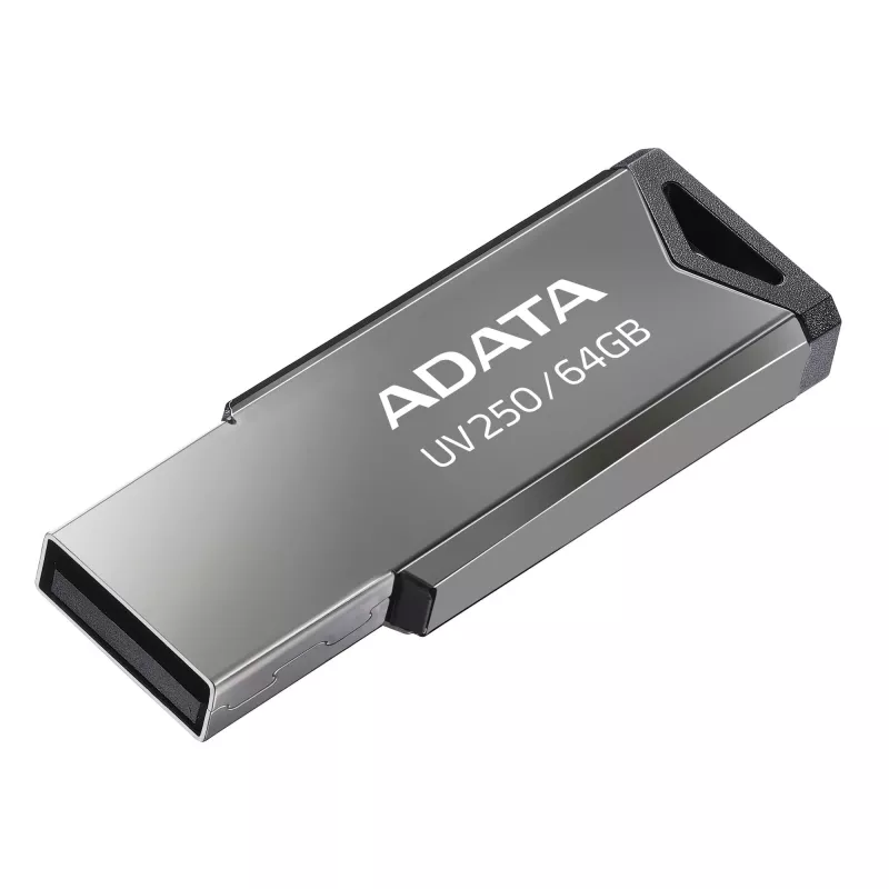 CompactFlash USB flash drive ADATA UV250 64 GB, srebrny, 45,4×14,9×5,35 mm, 5,6 g