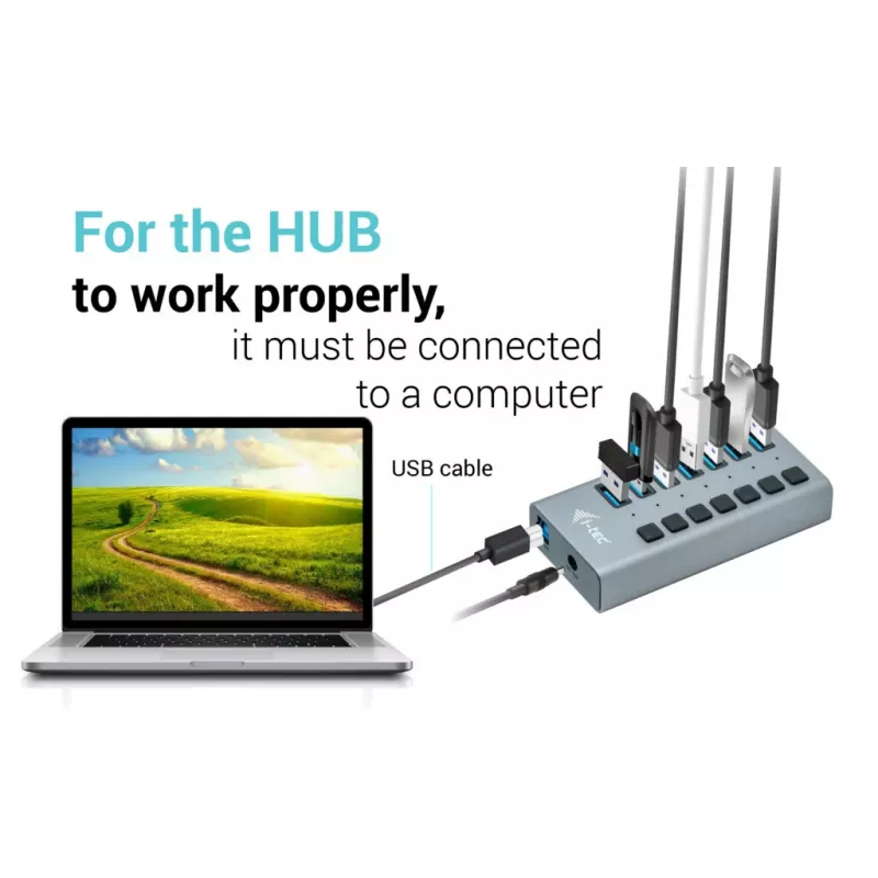 i-tec USB 3.0 Charging HUB 7port + Power Adapter 36 W