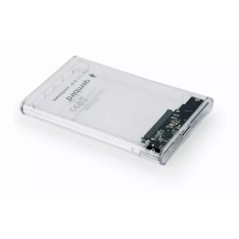 Obudowa GEMBIRD USB 3.0 na dysk SATA 2,5 cala o grubości 9,5 mm, przezroczysty plastik