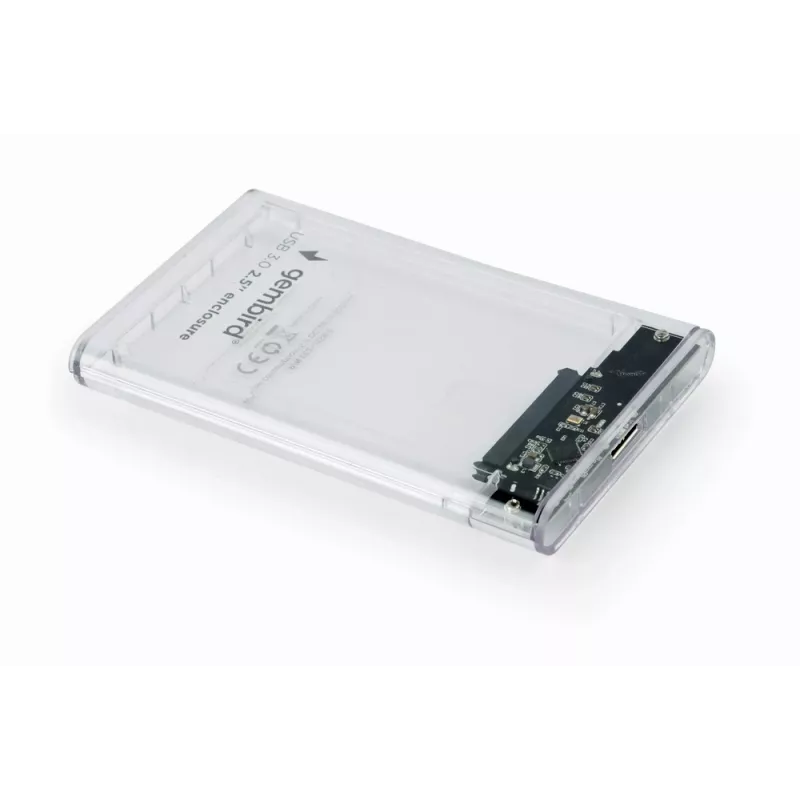 Obudowa GEMBIRD USB 3.0 na dysk SATA 2,5 cala o grubości 9,5 mm, przezroczysty plastik