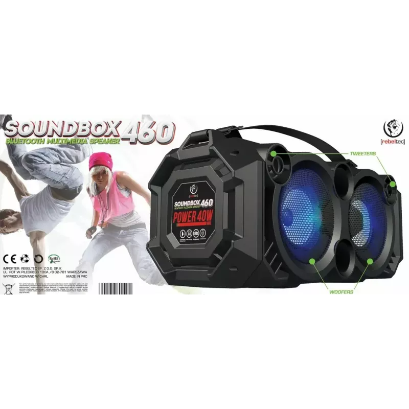 Głośnik Bluetooth SoundBox 460, Czarny