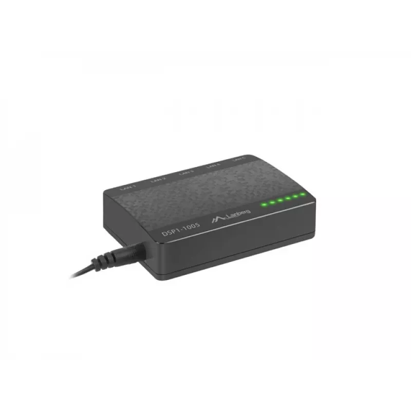 LANBERG Switch Dsp1-1005 5x 1gb/s Niezarządzalny Gigabit Ethernet Przełącznik Biurkowy 5v