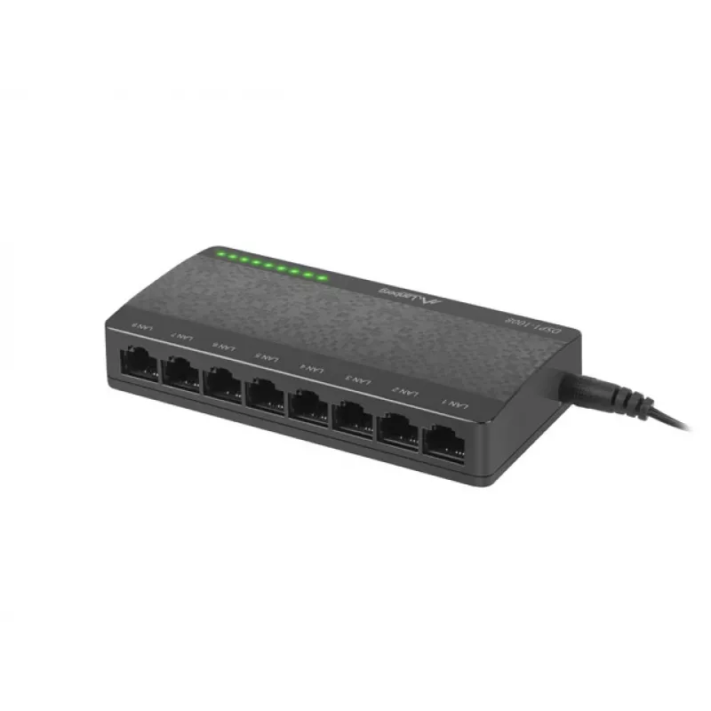 Przełącznik LANBERG DSP1-1008 8x 1 Gb/s Niezarządzalny Gigabit Ethernet Desktop 5V