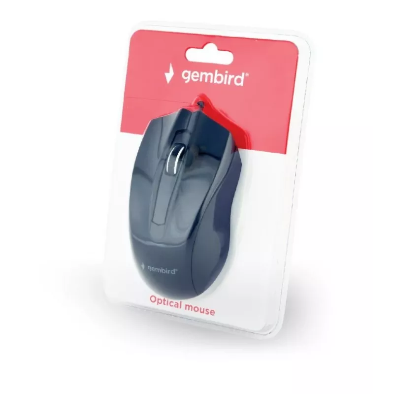 Przewodowa symetryczna mysz optyczna Gembird MUS-3B-01 — USB Typ-A, 1000 DPI, 3 przyciski, czarna