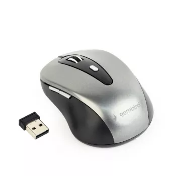 GEMBIRD Mysz bezprzewodowa Optyczna MUSW-4B-04-BG - 4 przyciski Czarna/Szarość kosmiczna