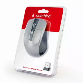 GEMBIRD Mysz bezprzewodowa Optyczna MUSW-4B-04-BG - 4 przyciski Czarna/Szarość kosmiczna