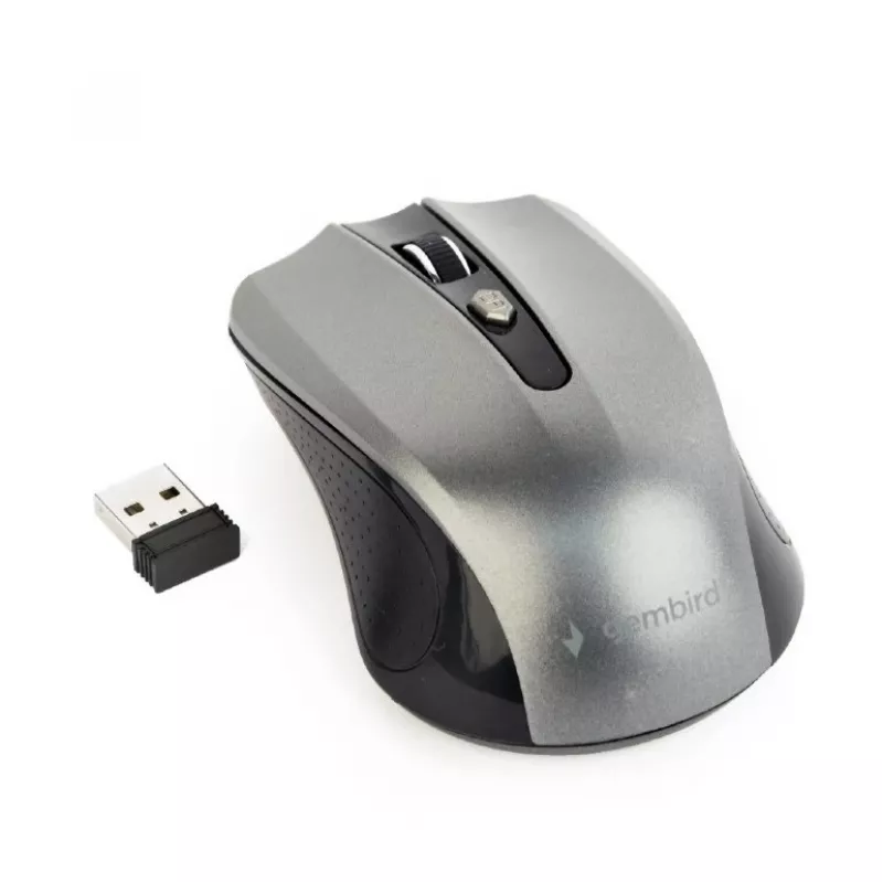 GEMBIRD Mysz bezprzewodowa Optyczna MUSW-4B-04-BG - 4 przyciski Czarna/Szarość kosmiczna