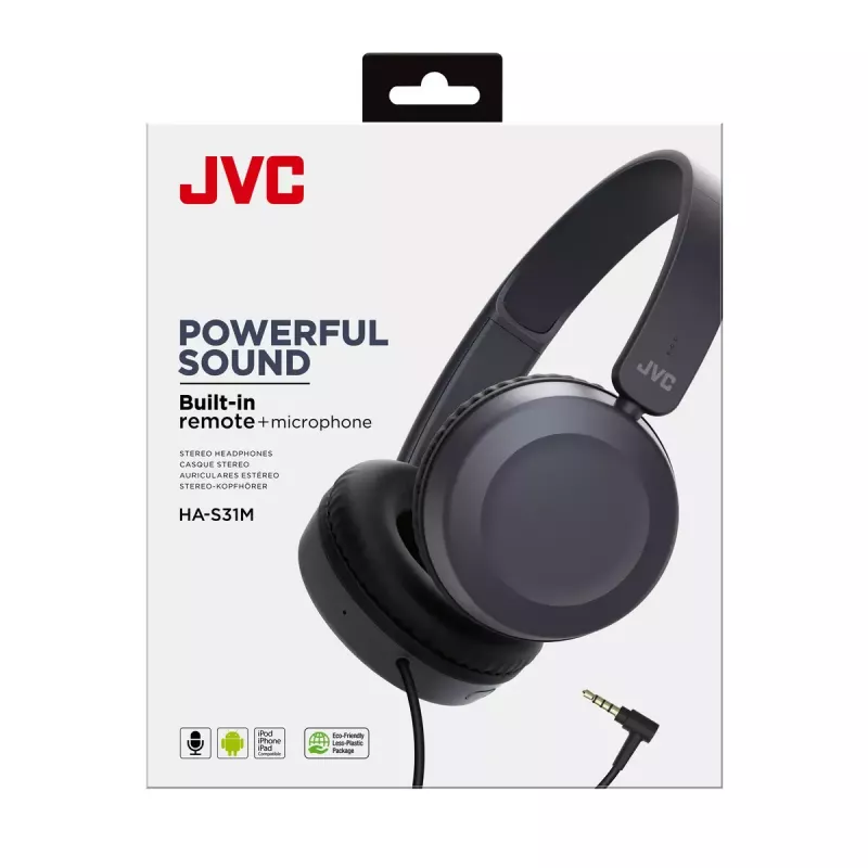 Słuchawki JVC Powerful Sound przewodowe nauszne niebieskie