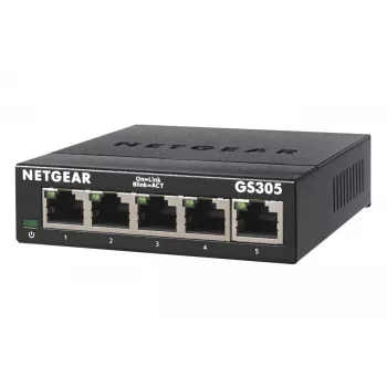 NETGEAR GS305 Niezarządzalny przełącznik L2 Gigabit Ethernet (10/100/1000) Czarny