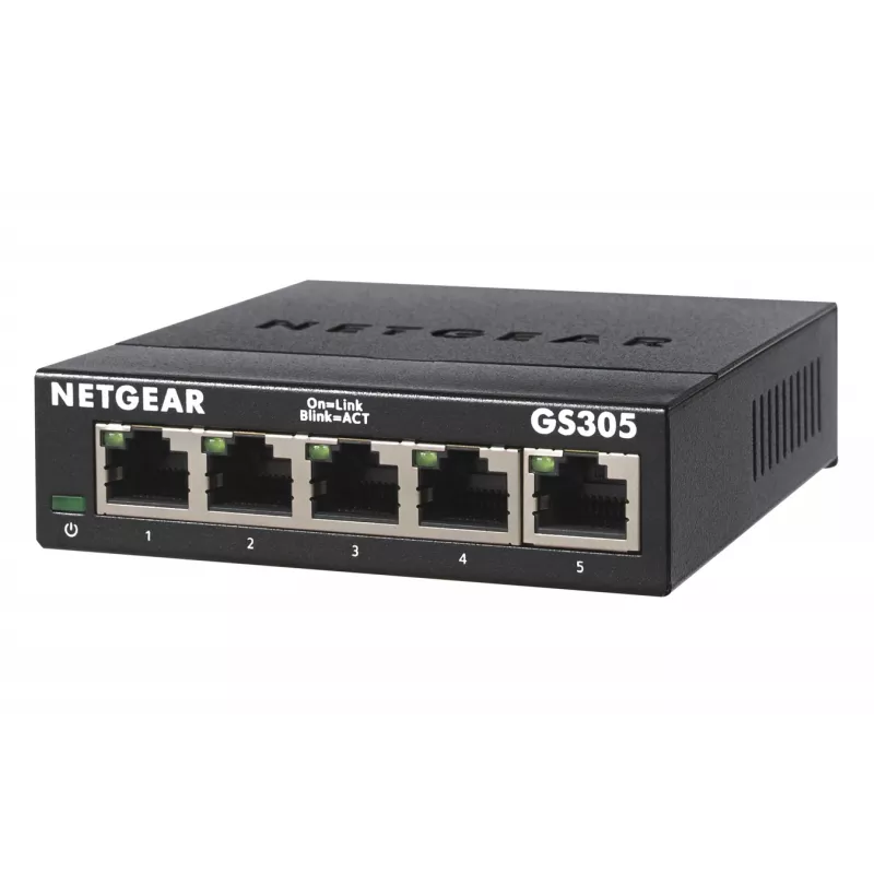 NETGEAR GS305 Niezarządzalny przełącznik L2 Gigabit Ethernet (10/100/1000) Czarny