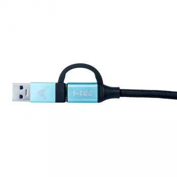 Kabel USB-C do USB-C ze zintegrowanym adapterem USB 3.0 i-tec C31USBCACBL
