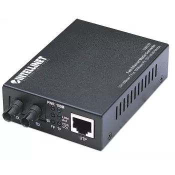 Konwerter mediów Fast Ethernet Intellinet, 10/100Base-Tx do 100Base-Fx (ST) Multi-Mode, 2 km (1,24 mil)