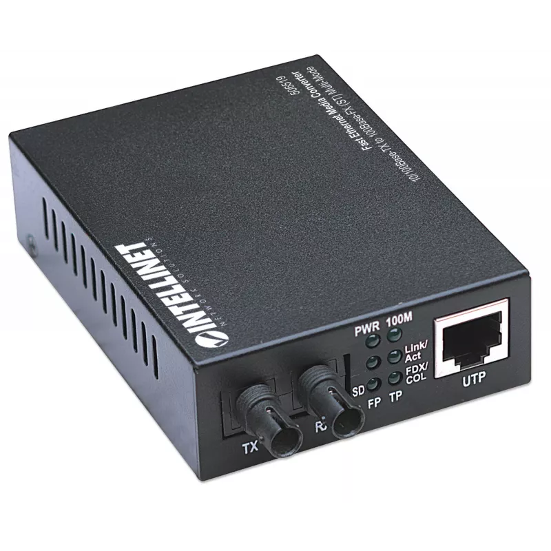 Konwerter mediów Fast Ethernet Intellinet, 10/100Base-Tx do 100Base-Fx (ST) Multi-Mode, 2 km (1,24 mil)